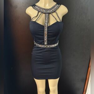 Elegant Black Beaded Dress